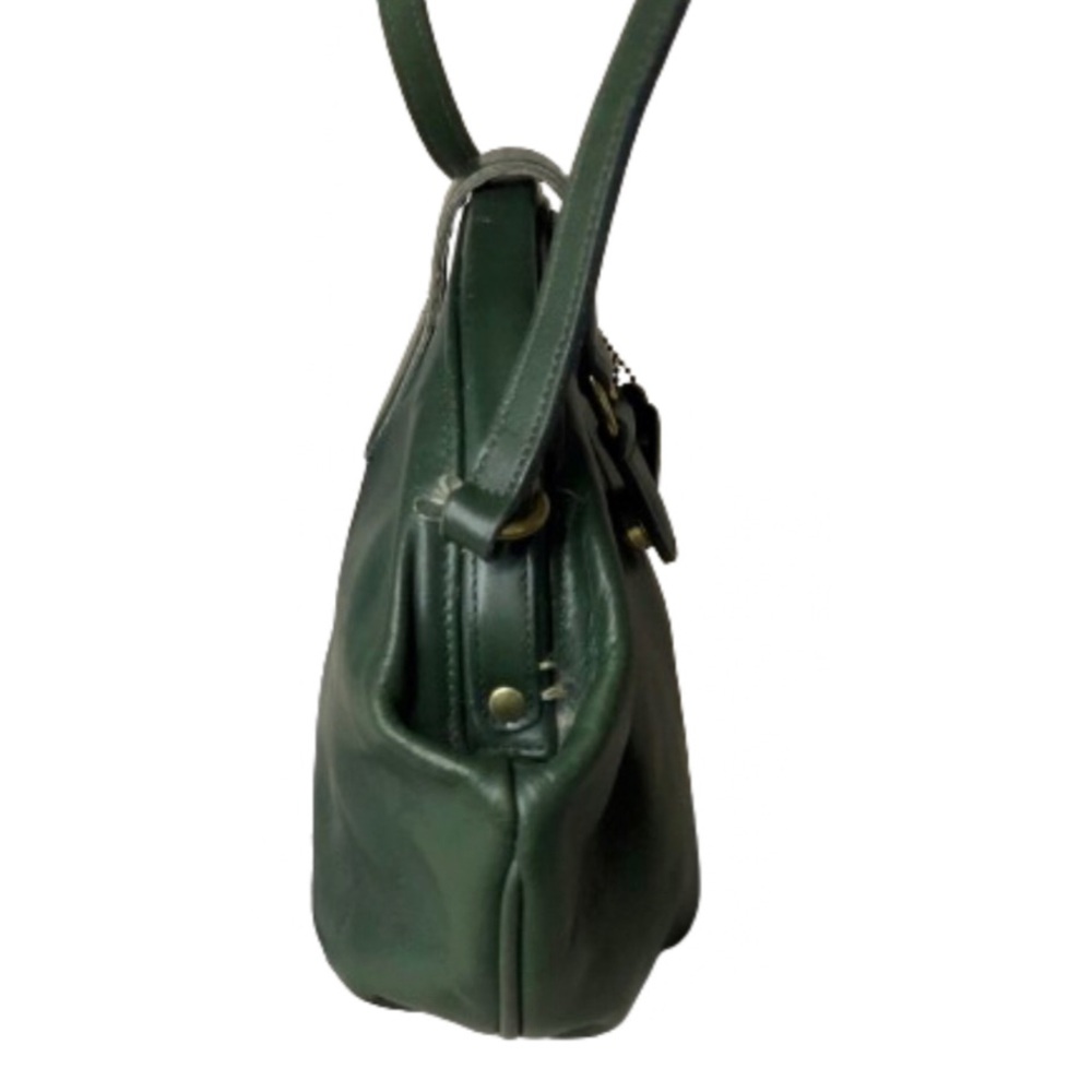 Vintage COACH Laurel Bottle Green Leather Hinged Clamshell Crossbody Bag 4117 - Picture 7 of 17